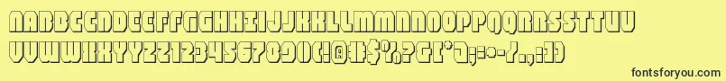 shogunate3d Font – Black Fonts on Yellow Background