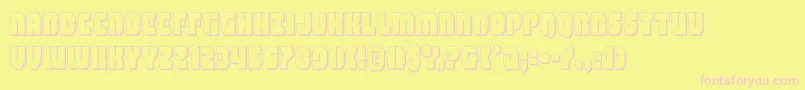 shogunate3d-fontti – vaaleanpunaiset fontit keltaisella taustalla