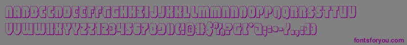 フォントshogunate3d – 紫色のフォント、灰色の背景