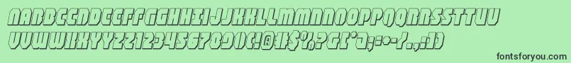 shogunate3dital-Schriftart – Schwarze Schriften auf grünem Hintergrund