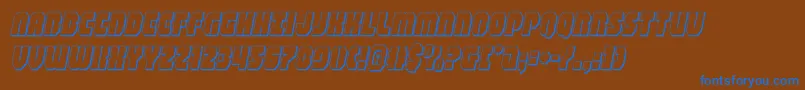 shogunate3dital Font – Blue Fonts on Brown Background