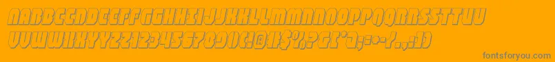 Weitere Informationen zur shogunate3dital-Schriftart shogunate3dital-Schriftart – Graue Schriften auf orangefarbenem Hintergrund