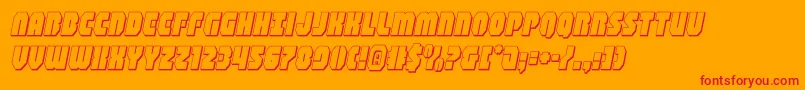 shogunate3dital-Schriftart – Rote Schriften auf orangefarbenem Hintergrund