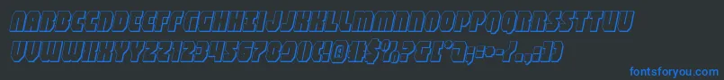 shogunate3dital-Schriftart – Blaue Schriften auf schwarzem Hintergrund