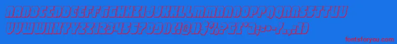 shogunate3dital Font – Red Fonts on Blue Background