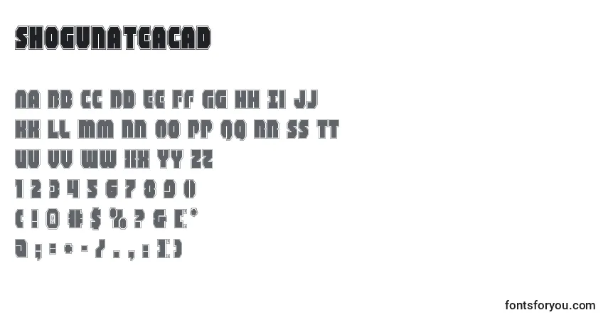 A fonte Shogunateacad (140769) – alfabeto, números, caracteres especiais
