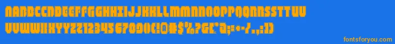 shogunateacad Font – Orange Fonts on Blue Background