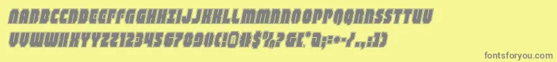 フォントshogunateacadital – 黄色の背景に灰色の文字