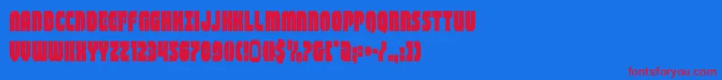 Czcionka shogunatecond – czerwone czcionki na niebieskim tle