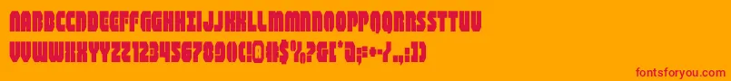 Czcionka shogunatecond – czerwone czcionki na pomarańczowym tle