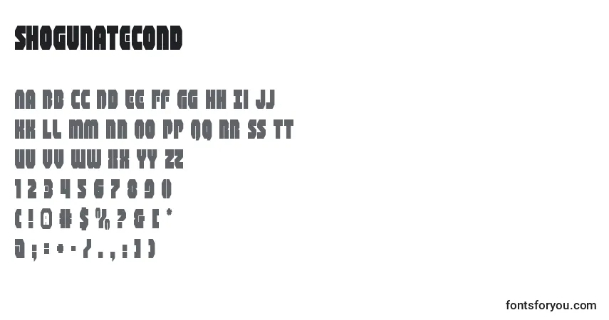 Шрифт Shogunatecond (140773) – алфавит, цифры, специальные символы