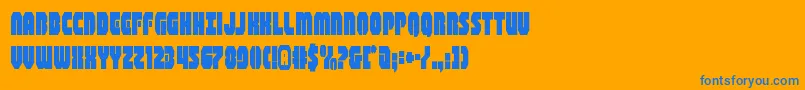 shogunatecond Font – Blue Fonts on Orange Background