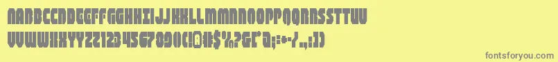 shogunatecond-fontti – harmaat kirjasimet keltaisella taustalla