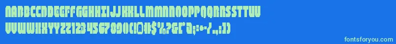 shogunatecond Font – Green Fonts on Blue Background