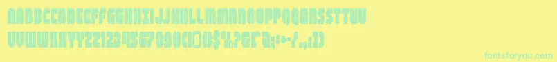 shogunatecond Font – Green Fonts on Yellow Background