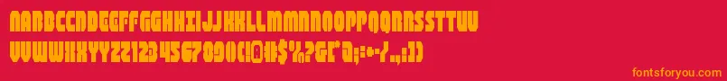 フォントshogunatecond – 赤い背景にオレンジの文字