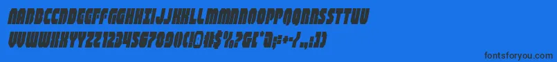 フォントshogunatecondital – 黒い文字の青い背景