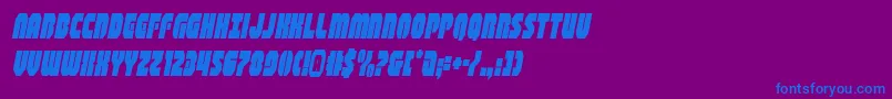 フォントshogunatecondital – 紫色の背景に青い文字
