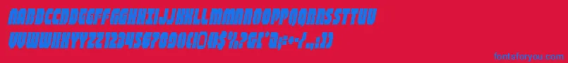 フォントshogunatecondital – 赤い背景に青い文字