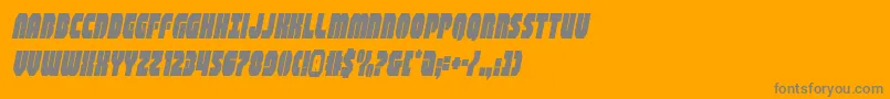 shogunatecondital-fontti – harmaat kirjasimet oranssilla taustalla