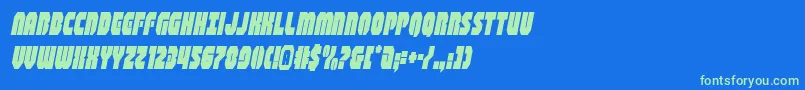 Шрифт shogunatecondital – зелёные шрифты на синем фоне