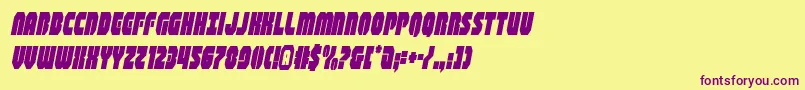 shogunatecondital-fontti – violetit fontit keltaisella taustalla