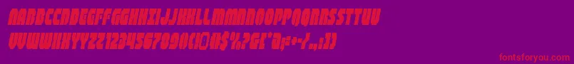 shogunatecondital-Schriftart – Rote Schriften auf violettem Hintergrund