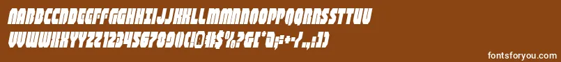 shogunatecondital-fontti – valkoiset fontit ruskealla taustalla