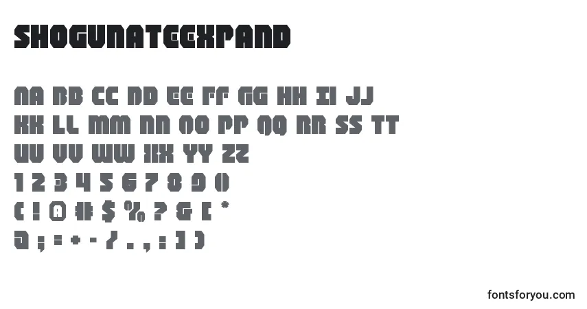 Шрифт Shogunateexpand (140777) – алфавит, цифры, специальные символы