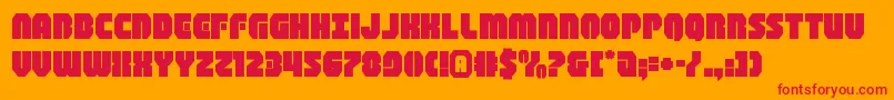 shogunateexpand-Schriftart – Rote Schriften auf orangefarbenem Hintergrund