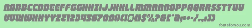 フォントshogunateexpandital – 緑の背景に灰色の文字