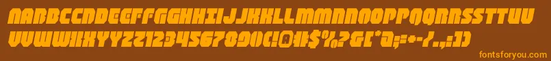 shogunateexpandital-Schriftart – Orangefarbene Schriften auf braunem Hintergrund