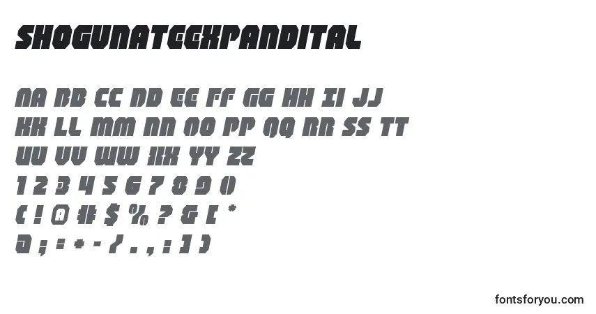 Shogunateexpandital (140779)フォント–アルファベット、数字、特殊文字