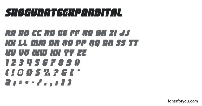 Shogunateexpandital (140779)-fontti – aakkoset, numerot, erikoismerkit