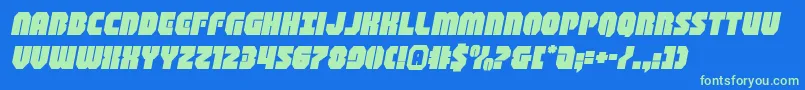 shogunateexpandital Font – Green Fonts on Blue Background