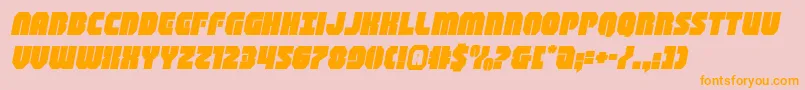 shogunateexpandital-fontti – oranssit fontit vaaleanpunaisella taustalla