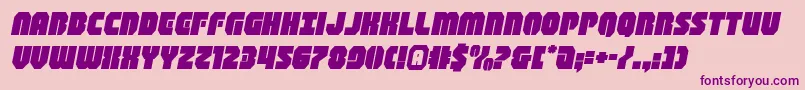 フォントshogunateexpandital – ピンクの背景に紫のフォント