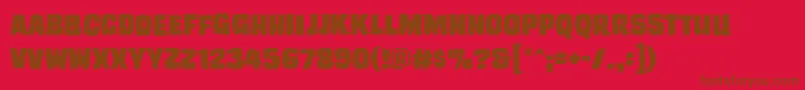 Trashcinemabb Font – Brown Fonts on Red Background