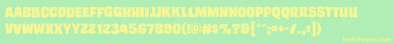 Trashcinemabb Font – Yellow Fonts on Green Background