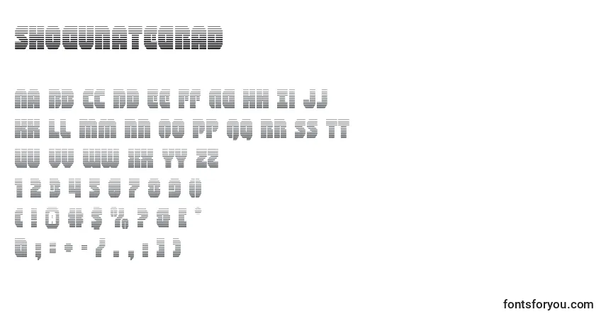 Schriftart Shogunategrad – Alphabet, Zahlen, spezielle Symbole
