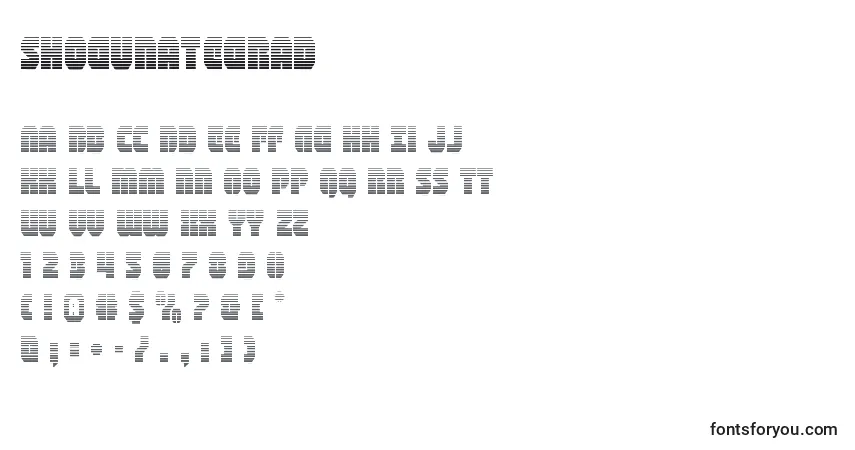 Shogunategrad (140781)-fontti – aakkoset, numerot, erikoismerkit