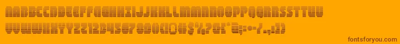 shogunategrad-Schriftart – Braune Schriften auf orangefarbenem Hintergrund