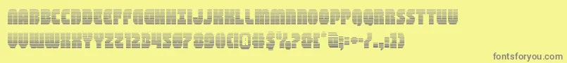 shogunategrad-Schriftart – Graue Schriften auf gelbem Hintergrund