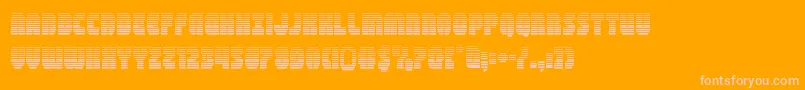 shogunategrad-Schriftart – Rosa Schriften auf orangefarbenem Hintergrund