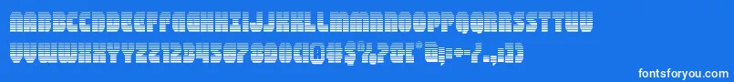 shogunategrad-Schriftart – Weiße Schriften auf blauem Hintergrund