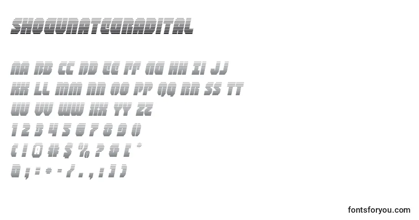 Fuente Shogunategradital - alfabeto, números, caracteres especiales