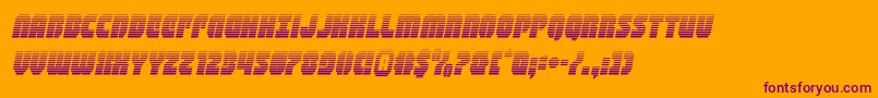 shogunategradital-Schriftart – Violette Schriften auf orangefarbenem Hintergrund