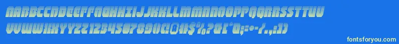 shogunategradital Font – Yellow Fonts on Blue Background
