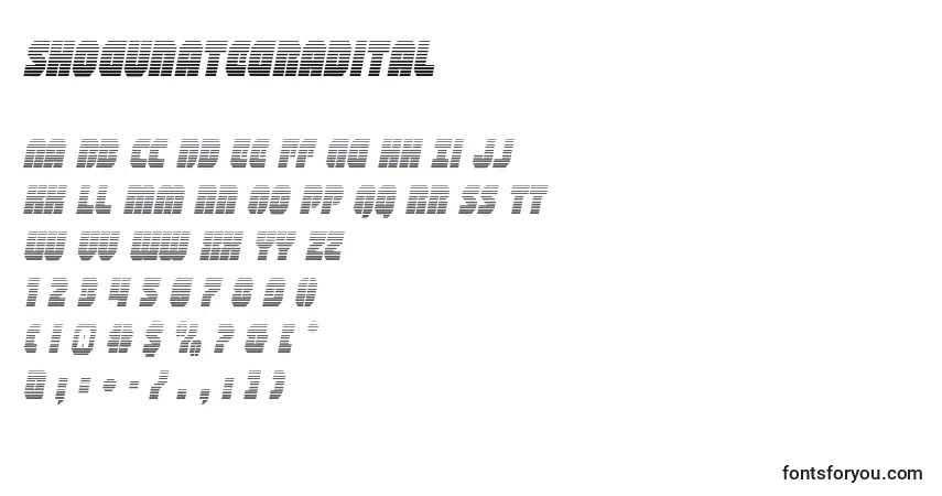 Fuente Shogunategradital (140783) - alfabeto, números, caracteres especiales