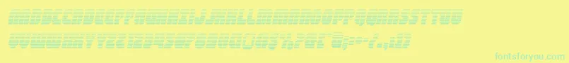 shogunategradital-Schriftart – Grüne Schriften auf gelbem Hintergrund